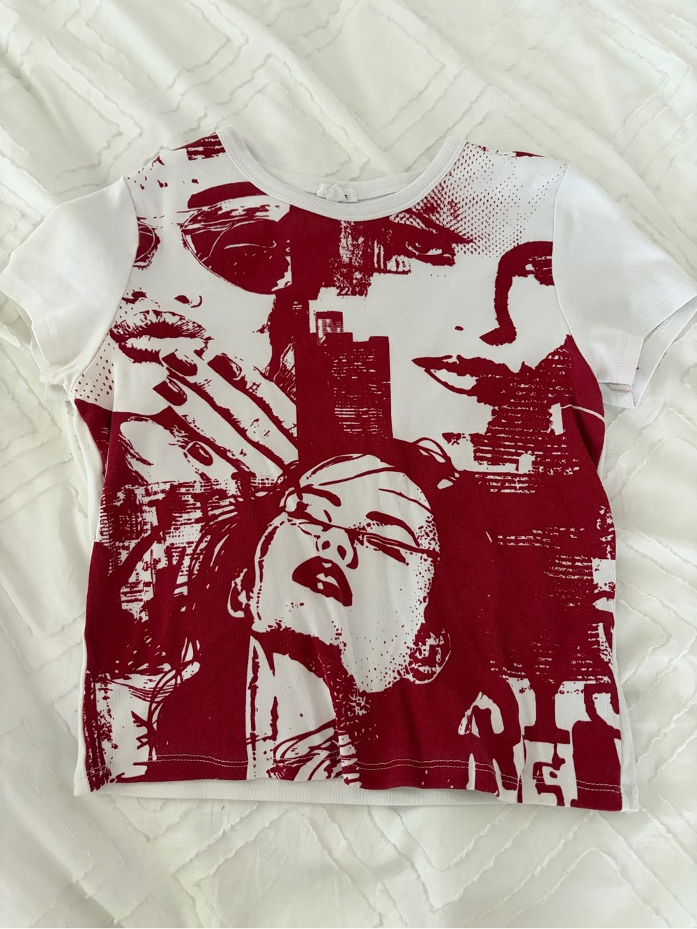 GARAGE White & Red Graphic Tee